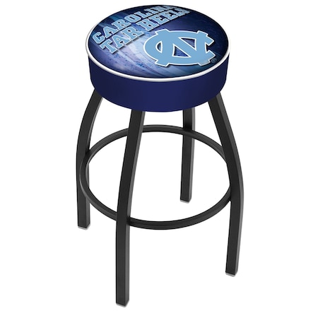Holland Bar Stool Co 25" 4" North Carolina Cushion Seat, Blk Wrinkle Base Swivel Bar Stool L8B125NorCar-D2